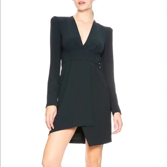 A.L.C. Mara Crepe V-Neck Black Mini Cocktail Dress NWT Size 10 - Picture 8 of 17